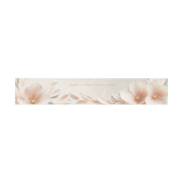 Einladung zur Blumenhochzeit Peach Einladungsbanderole