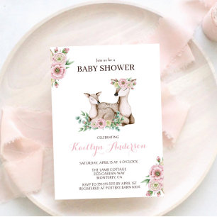 Einladung zur Blumenmutter und Baby Deer Baby Dusc