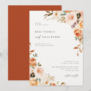 Einladung zur botanischen Blumenhochzeit im Herbst