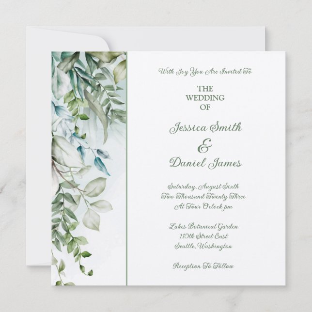 Einladung zur botanischen Hochzeit (Vorderseite)