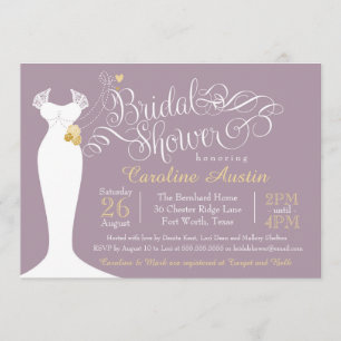 Einladung zur Brautdusche, elegantes Brautkleid