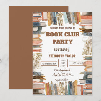 Einladung zur Buchclub-Party – Gemütliche Lesernac
