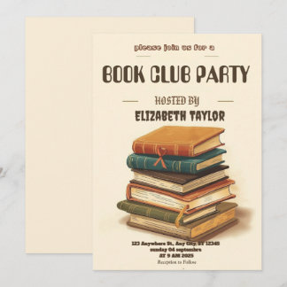 Einladung zur Buchclub-Party – Gemütliche Lesernac