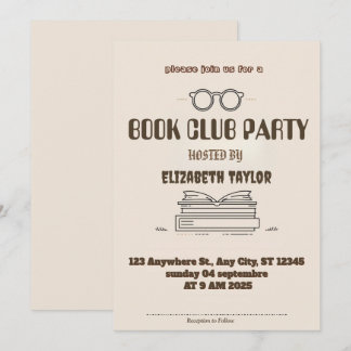 Einladung zur Buchclub-Party – Gemütliche Lesernac