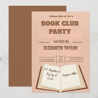 Einladung zur Buchclub-Party – Gemütliche Lesernac