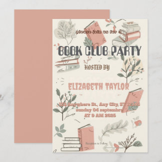 Einladung zur Buchclub-Party – Gemütliche Lesernac