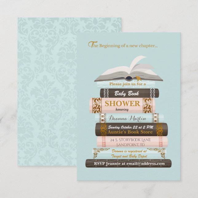 Einladung zur Buchen-Baby-Dusche (Vorne/Hinten)