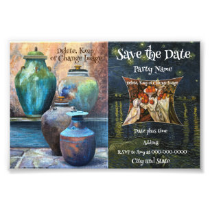 Einladung zur Budget Save-the-Date-Party Fotodruck