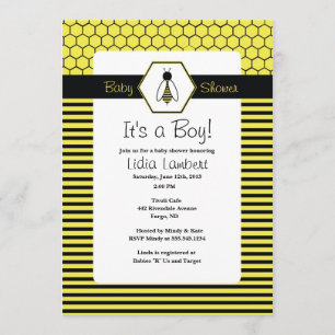 Einladung zur Bumble Bee Baby Dusche