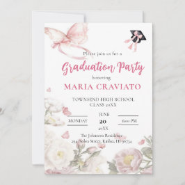 Einladung zur Butterfly & Floral Graduation Party