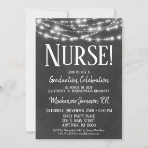 Einladung zur Chalkboard Nurse Graduation Party
