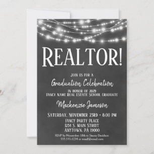 Einladung zur Chalkboard Realtor Graduation Party