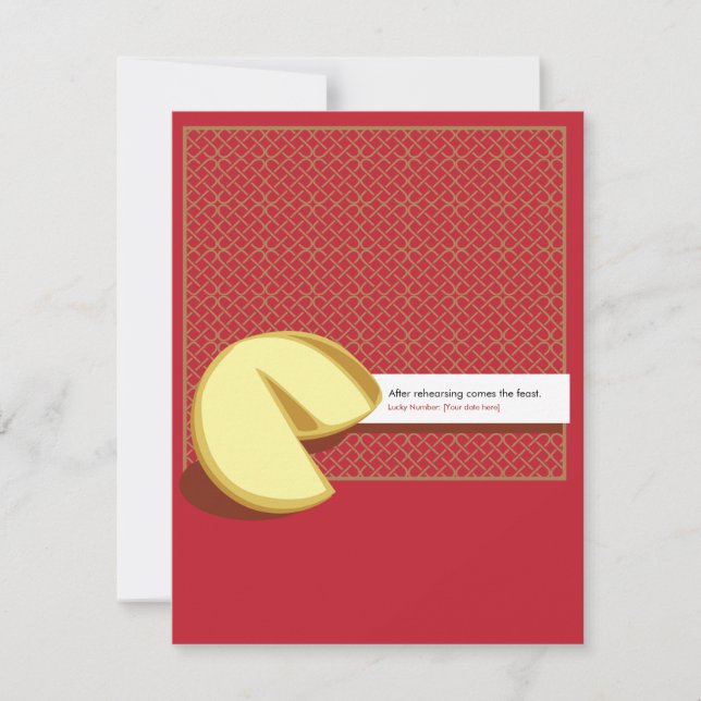 Einladung zur chinesischen Probe für Glückskekse (Vorderseite)