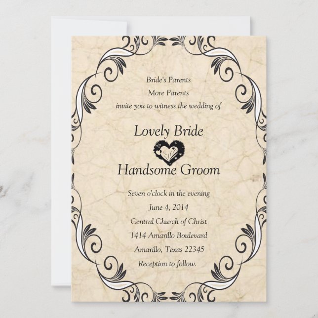 Einladung zur Christlichen Hochzeit (Vorderseite)