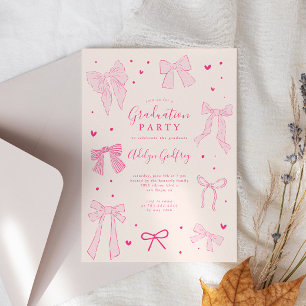 Einladung zur Coquette Bow Pink Graduation Party