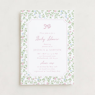 Einladung zur Cottagecore-Blumen-Babyparty