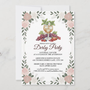 Einladung zur Derby-Party mit floralem Mint Julep-