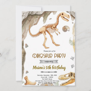 Einladung zur Dinosaurier-Fossil-Party