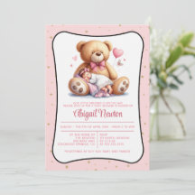 Einladung zur Dream Bear Baby Dusche