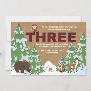 Einladung zur dritten Geburtstagsparty im Winter