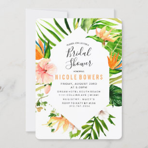 Einladung zur Dusche Tropical Floral Bridal