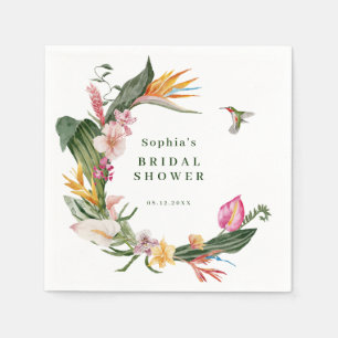 Einladung zur Dusche Tropical Floral Wreath Bridal Serviette