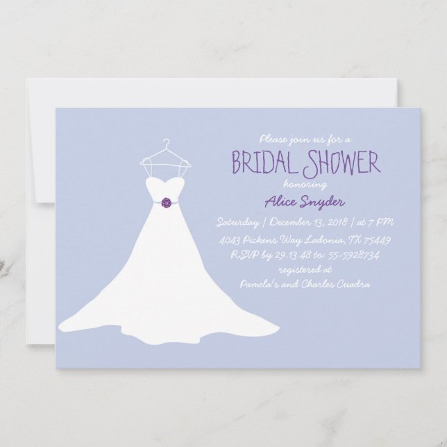 Einladung zur Dusche von Gown Bridal (Lavender&Lil (Vorderseite)