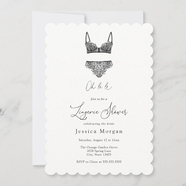 Einladung zur Dusche von Lingerie (Vorderseite)
