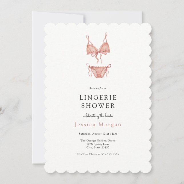 Einladung zur Dusche von Lingerie (Vorderseite)