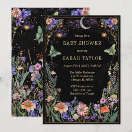 Einladung zur Editable Moody Forest Baby Dusche