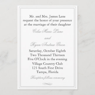 Einladung zur einfachen grauen Hochzeit
