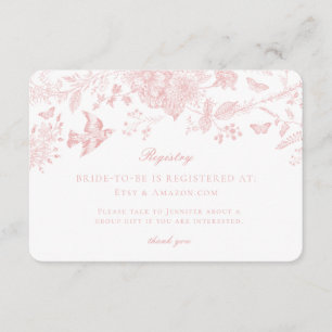 Einladung zur Einladung der Pink Toile Jouy Regist