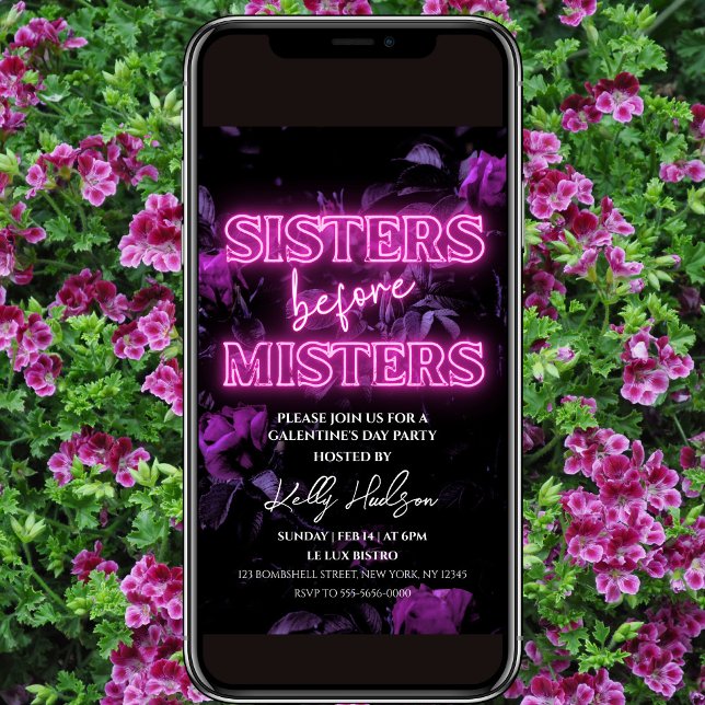 Einladung zur Einladung der rosa Neon Galentine (Von Creator hochgeladen)