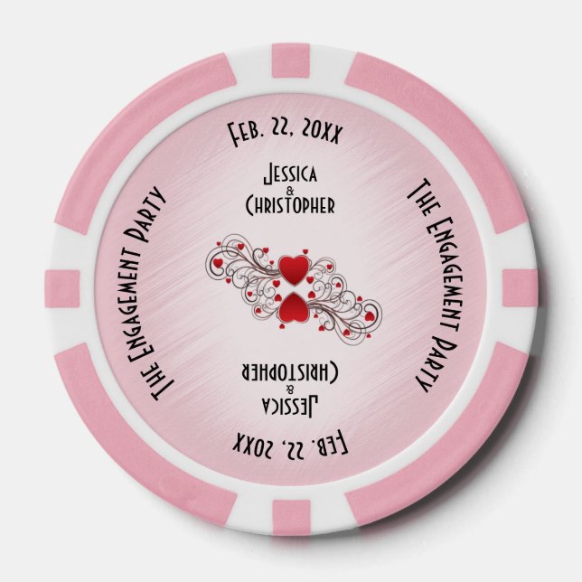 Einladung zur Einladung einer einzigartigen Herzlo Pokerchips (Vorderseite)