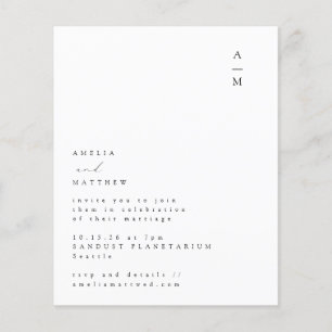 Einladung zur Einladung Minimalistischer Monogramm