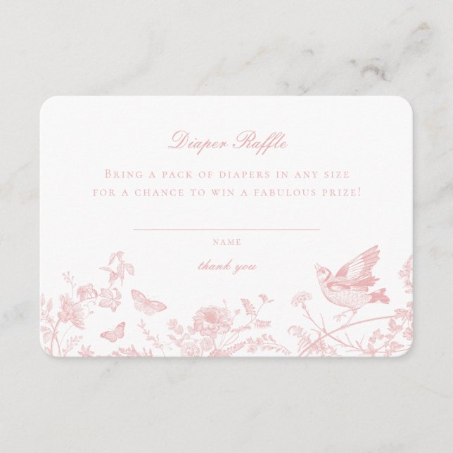Einladung zur Einladung von Pink Toile De Jouy Dia (Vorderseite)