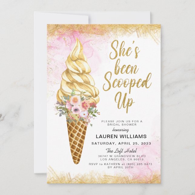 Einladung zur Eiscreme-Brautdusche (Vorderseite)