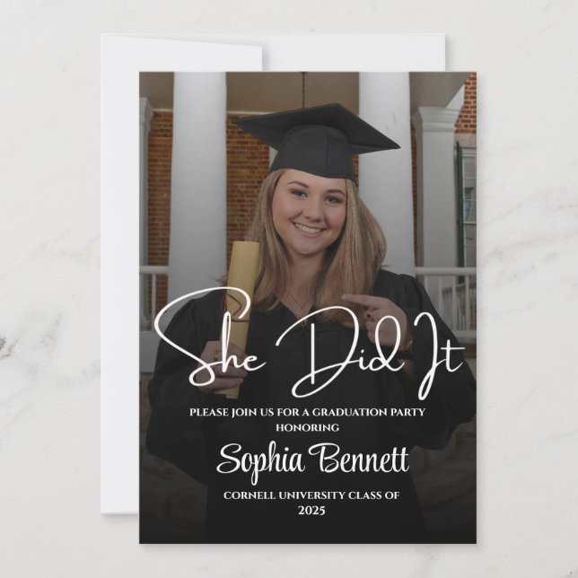 Einladung zur Elegant Graduation Party (Vorderseite)