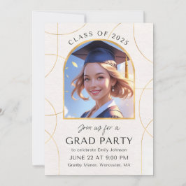 Einladung zur Elegant Graduation Party - Fotokarte
