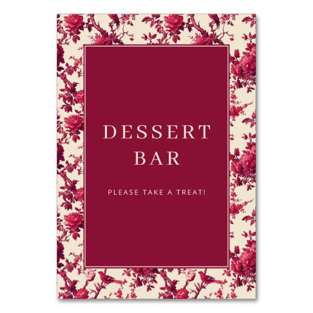 Einladung zur eleganten Dessertbar Tischnummer (Vorderseite)