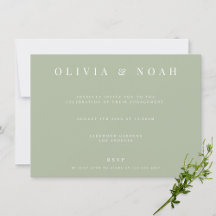 Einladung zur eleganten Sage Green Engagement