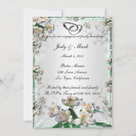 Einladung zur eleganten White Floral Engagement Pa