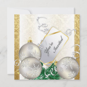 Einladung zur Feier - Gold & Silber Ornamente