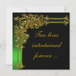 Einladung zur feierlichen Hochzeit in Schwarz und 