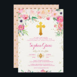 Einladung zur Feierlichkeit und zum Goldrausch<br><div class="desc">Diese blumengeschmückte Einladung ist mit goldenen Touchs und Aquarellfarben-Blume geschmückt,  die über einem Goldkreuz gewölbt sind. Alles zusammen ist die perfekte Einladung für Ihr schönes Weihnachtsfest!</div>