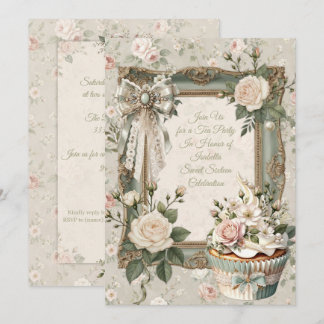 Einladung zur First Bloom Floral Tea Party Sweet 1