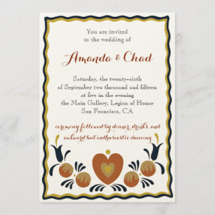 Einladung zur Folk Art Hochzeit