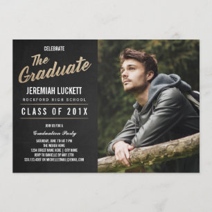 Einladung zur Foto Graduation Party Kopfbrett