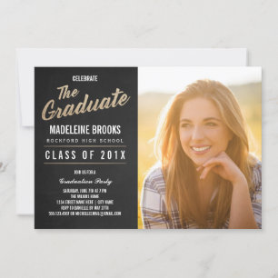 Einladung zur Foto Graduation Party Kopfkarton