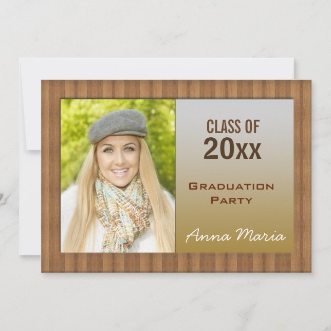 Einladung zur Foto-Schwerkraft-Party für Holz (Vorderseite)